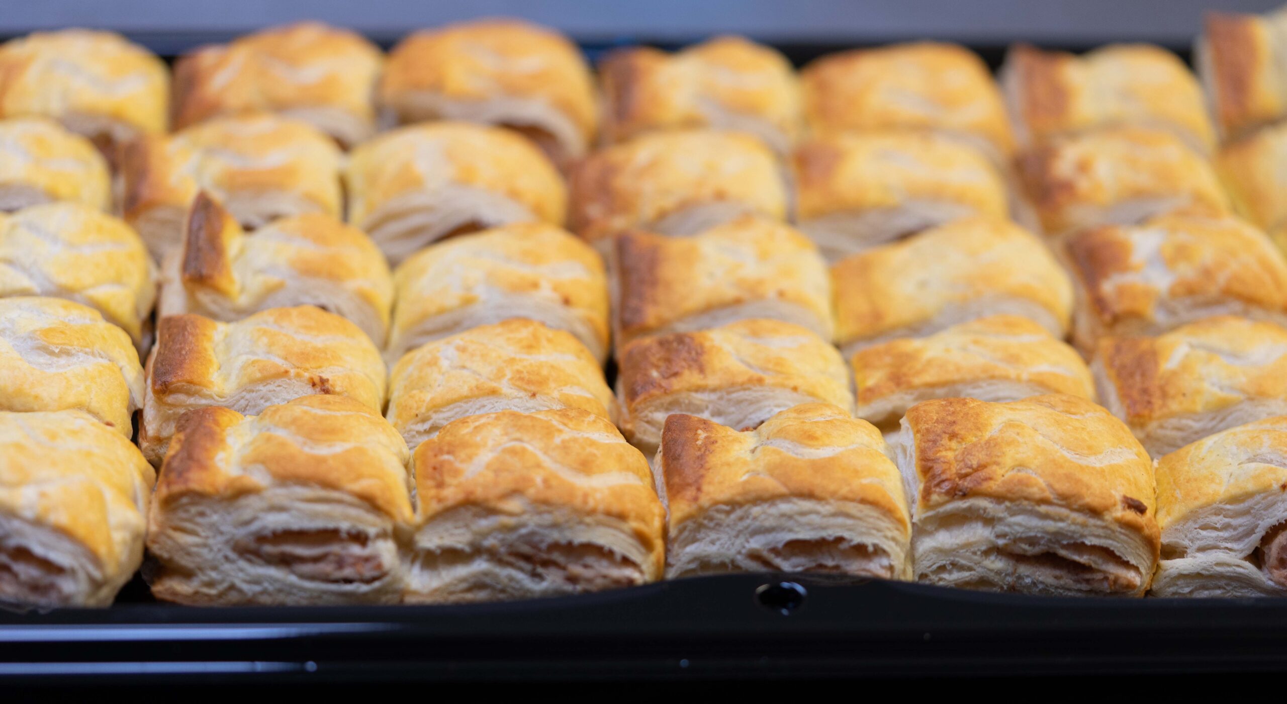 Selection of sausagBaked goods