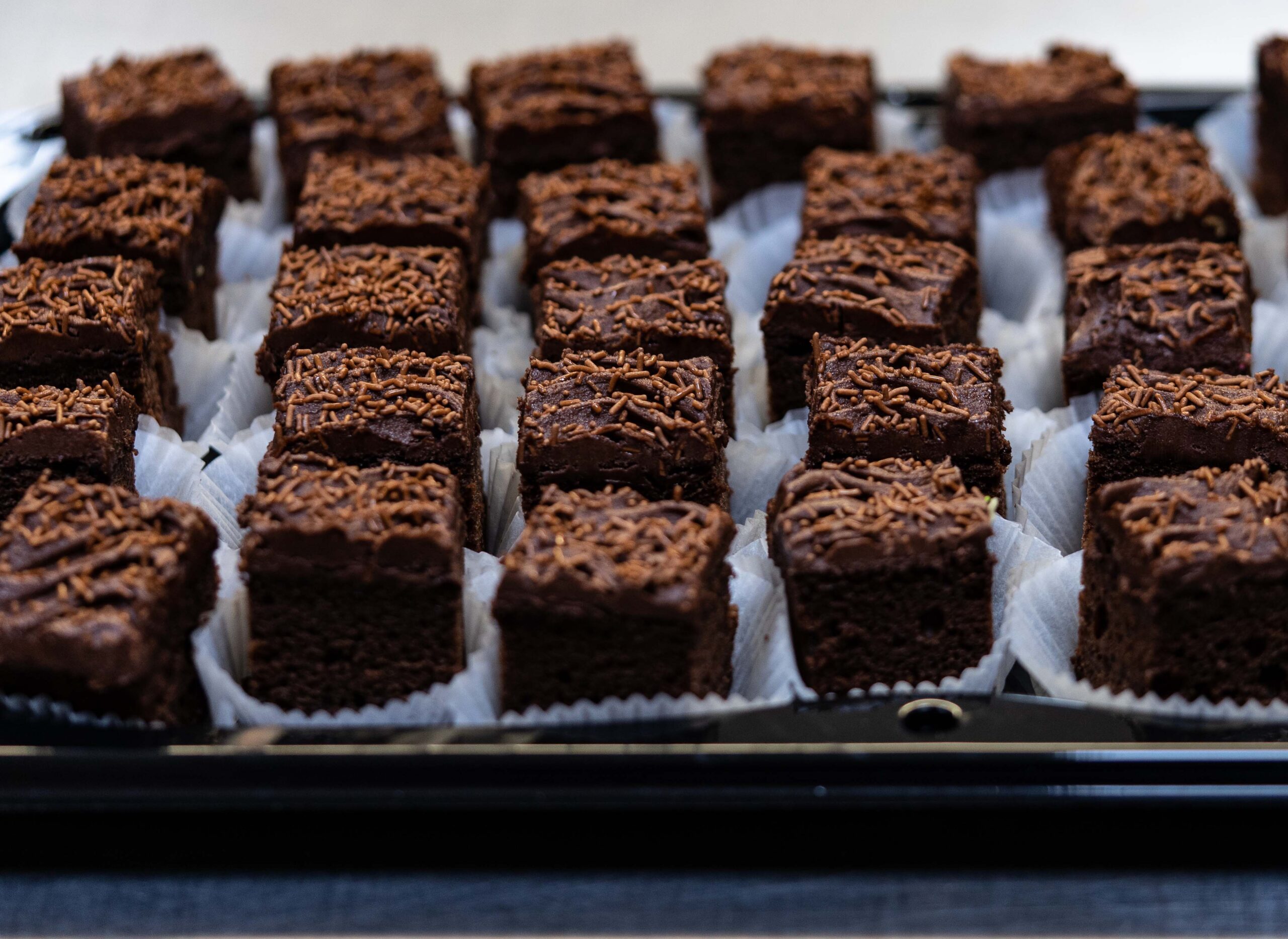 Portion of chocolate cakes