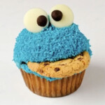 Cookie monster themed cupcake