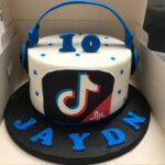 Tiktok themed birthday cake