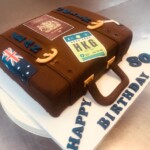 Suitcase themed birthday cake