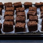 Portion of chocolate cakes