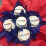 Cupcakes with a brand's logo