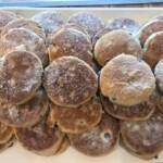 Welsh cakes with powdered sugar
